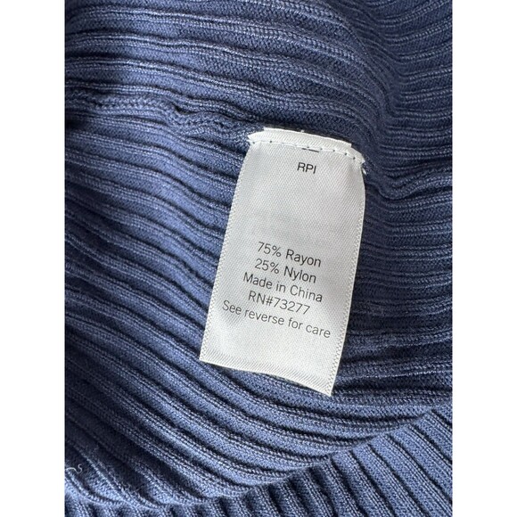 NINE WEST Sweater Women's Size S Rib Button-Up Shirt Blue Cardigan Ribbed NWT - Picture 8 of 8